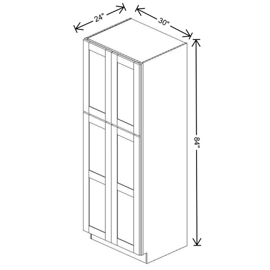 Fabuwood Value Premium Hallmark Frost Tall Pantry 30"W x 84"H Shaker Cabinet