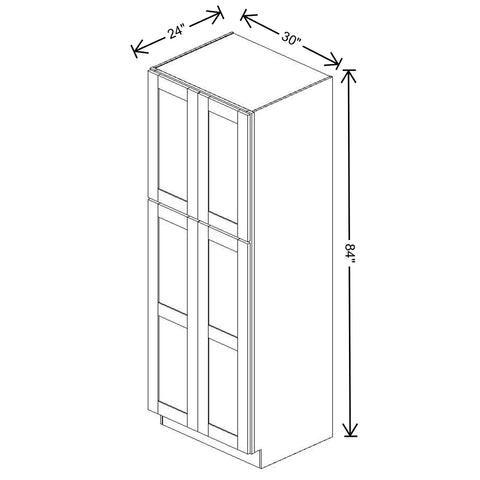 Fabuwood Allure Fusion Stone Tall Pantry 30"W x 84"H Shaker Cabinet