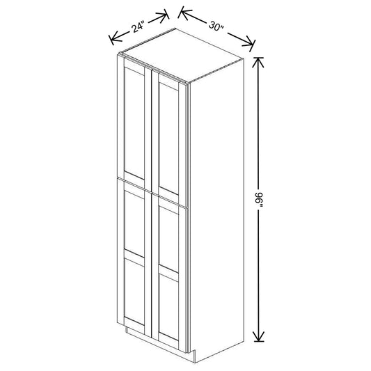 Fabuwood Value Premium Hallmark Frost Tall Pantry 30"W x 96"H Shaker Cabinet