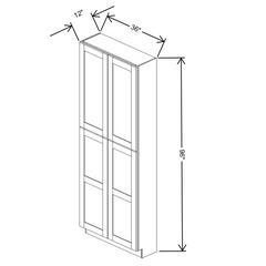 Fabuwood Allure Galaxy Mocha 36"W X 96"H X 12"D Tall Pantry
