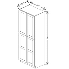 Fabuwood Allure Galaxy Cobblestone 36"W X 96"H X 24"D Double Door Pantry