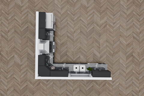 12 X 12 Onyx Black Shaker Kitchen