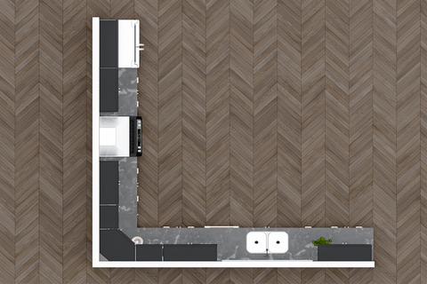 15 X 15 Onyx Black Shaker Kitchen