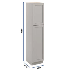 CNC Luxor 5-Piece Misty Grey 18" W X 21" D X 84" H Single Door Utility Cabinet