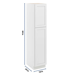 CNC Luxor 5-Piece White 18" W X 24" D X 84" H Single Door Utility Cabinet