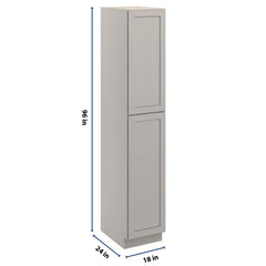 CNC Luxor 5-Piece Misty Grey 18" W X 24" D X 96" H Single Door Utility Cabinet