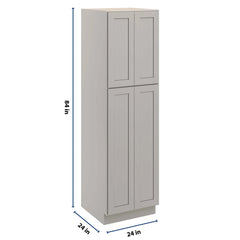 CNC Luxor 5-Piece Misty Grey 24" W X 24" D X 84" H Double Door Utility Cabinet