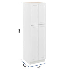CNC Luxor 5-Piece White 24" W X 24" D X 84" H Double Door Utility Cabinet
