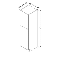 CNC Concord Elegant White 24" W X 24" D X 90" H Double Door Utility Cabinet
