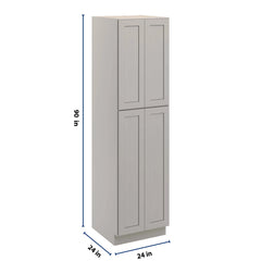 CNC Luxor 5-Piece Misty Grey 24" W X 24" D X 90" H Double Door Utility Cabinet