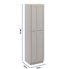CNC Luxor Misty Grey 24" W X 24" D X 96" H Double Door Utility Cabinet