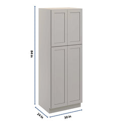 CNC Luxor 5-Piece Misty Grey 30" W X 24" D X 84" H Double Door Utility Cabinet