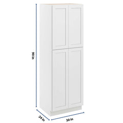 CNC Luxor 5-Piece White 30" W X 24" D X 90" H Double Door Utility Cabinet