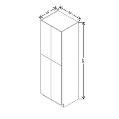 CNC Concord Elegant Dove 30" W X 24" D X 96" H Double Door Utility Cabinet