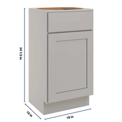 CNC Luxor Misty Grey 18" W X 34 1/2" H Single Door Vanity Sink Base Cabinet