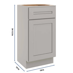 CNC Luxor 5-Piece Misty Grey 18" W X 34 1/2" H Single Door Vanity Sink Base Cabinet