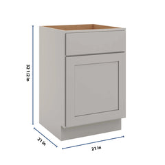 CNC Luxor Misty Grey 21" W Double Door Vanity Sink Base Cabinet