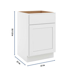 CNC Luxor White 21" W Double Door Vanity Sink Base Cabinet