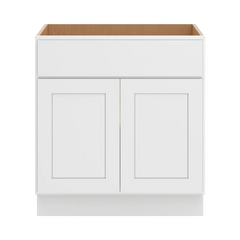 CNC Luxor White 30" W Double Door Vanity Sink Base Cabinet