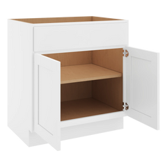 CNC Luxor White 30" W Double Door Vanity Sink Base Cabinet