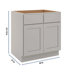 CNC Luxor Misty Grey 30" W Removable Vanity Base Cabinet