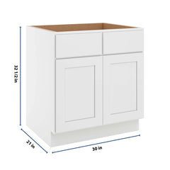 CNC Luxor White 30" W Removable Vanity Base Cabinet