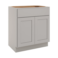 CNC Luxor Misty Grey 30" W X 34 1/2" H X 21" D Double Door Vanity Sink Base Cabinet