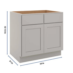 CNC Luxor Misty Grey 33" W Removable Vanity Base Cabinet