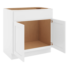 CNC Luxor White 33" W X 34 1/2" H X 21" D Double Door Vanity Sink Base Cabinet