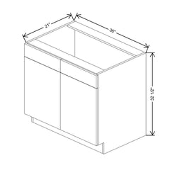 CNC Luxor Smoky Grey 36" W Double Door Vanity Sink Base Cabinet
