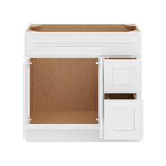 CNC Luxor 5-Piece White 36" W Double Door 2 Drawers Right Vanity Sink Base Cabinet