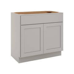 CNC Luxor Misty Grey 36" W X 34 1/2" H X 21" D Double Door Vanity Sink Base Cabinet