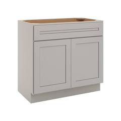 CNC Luxor 5-Piece Misty Grey 36" W X 34 1/2" H X 21" D Double Door Vanity Sink Base Cabinet