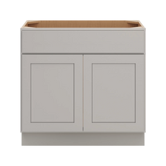 CNC Luxor Misty Grey 36" W X 34 1/2" H X 21" D Double Door Vanity Sink Base Cabinet
