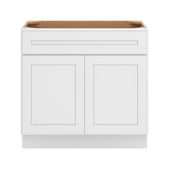 CNC Luxor 5-Piece White 36" W X 34 1/2" H X 21" D Double Door Vanity Sink Base Cabinet