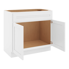 CNC Luxor 5-Piece White 36" W X 34 1/2" H X 21" D Double Door Vanity Sink Base Cabinet