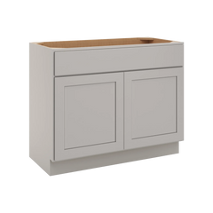 CNC Luxor Misty Grey 42" W X 34 1/2" H X 21" D Double Door Vanity Sink Base Cabinet