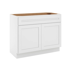 CNC Luxor 5-Piece White 42" W X 34 1/2" H X 21" D Double Door Vanity Sink Base Cabinet
