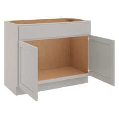 CNC Luxor Misty Grey 42" W X 34 1/2" H X 21" D Double Door Vanity Sink Base Cabinet