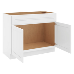 CNC Luxor 5-Piece White 42" W X 34 1/2" H X 21" D Double Door Vanity Sink Base Cabinet