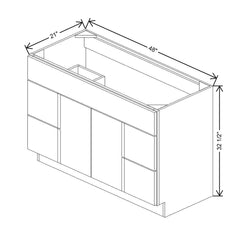 CNC Country Oak Honey 36" W X 32 1/2"H X 21" D Double Door Vanity Sink Base Cabinet