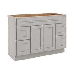 CNC Luxor 5-Piece Misty Grey 48" W Double Door 4 Drawers Vanity Sink Base Cabinet
