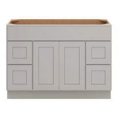 CNC Luxor Misty Grey 48" W Double Door 4 Drawers Vanity Sink Base Cabinet