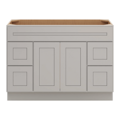 CNC Luxor 5-Piece Misty Grey 48" W Double Door 4 Drawers Vanity Sink Base Cabinet