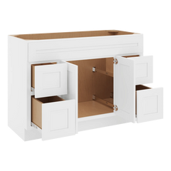 CNC Luxor 5-Piece White 48" W Double Door 4 Drawers Vanity Sink Base Cabinet