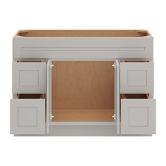 CNC Luxor 5-Piece Misty Grey 48" W Double Door 4 Drawers Vanity Sink Base Cabinet