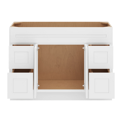 CNC Luxor 5-Piece White 48" W Double Door 4 Drawers Vanity Sink Base Cabinet