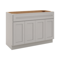 CNC Luxor 5-Piece Misty Grey 48" W Four Door Vanity Sink Base Cabinet