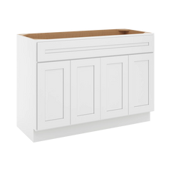 CNC Luxor 5-Piece White 48" W Four Door Vanity Sink Base Cabinet