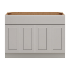 CNC Luxor Misty Grey 48" W Four Door Vanity Sink Base Cabinet